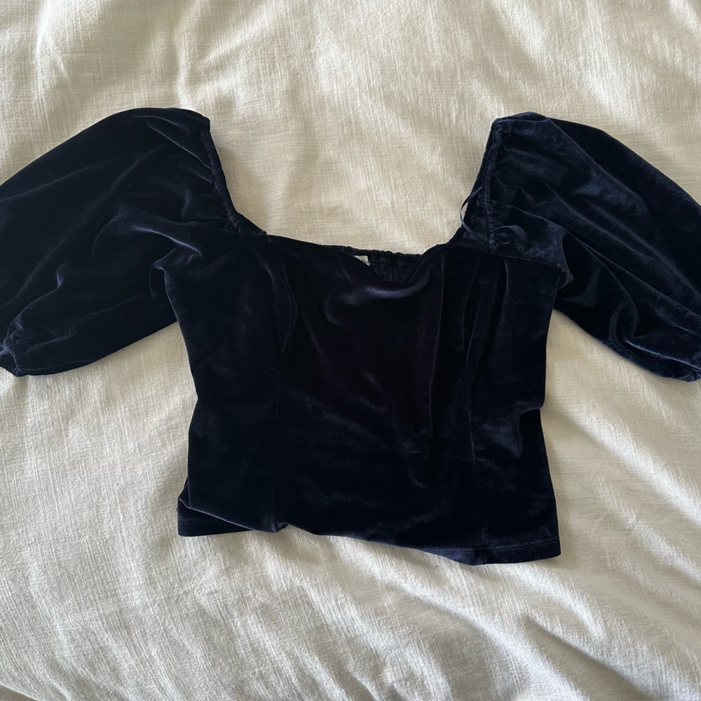 Abercrombie & Fitch Navy Blue Velvet Shirt